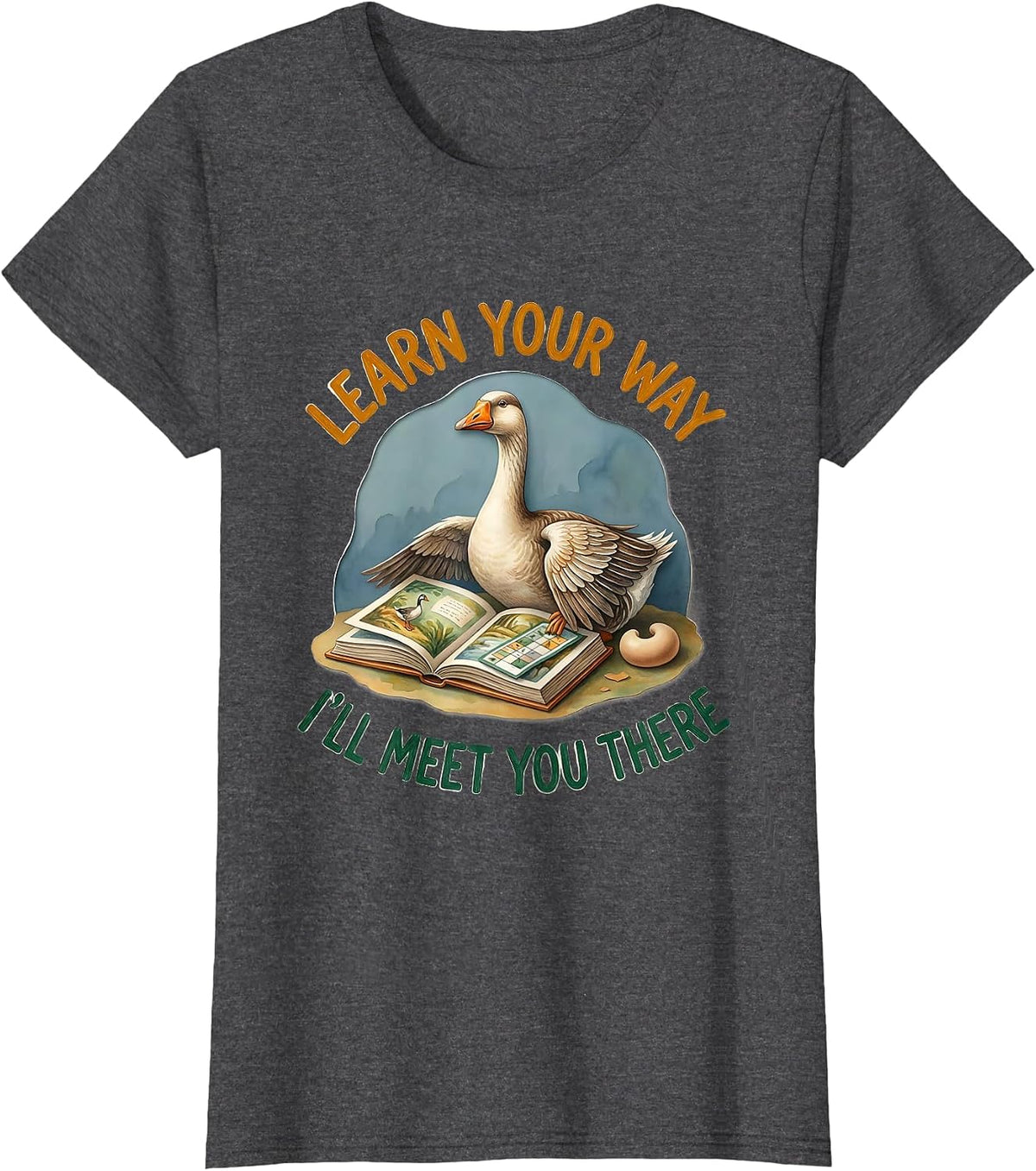 Women's Learn Your Way, I'll Meet You There Whimsical SPED Teacher T-Shirt - Dark Heather Grey