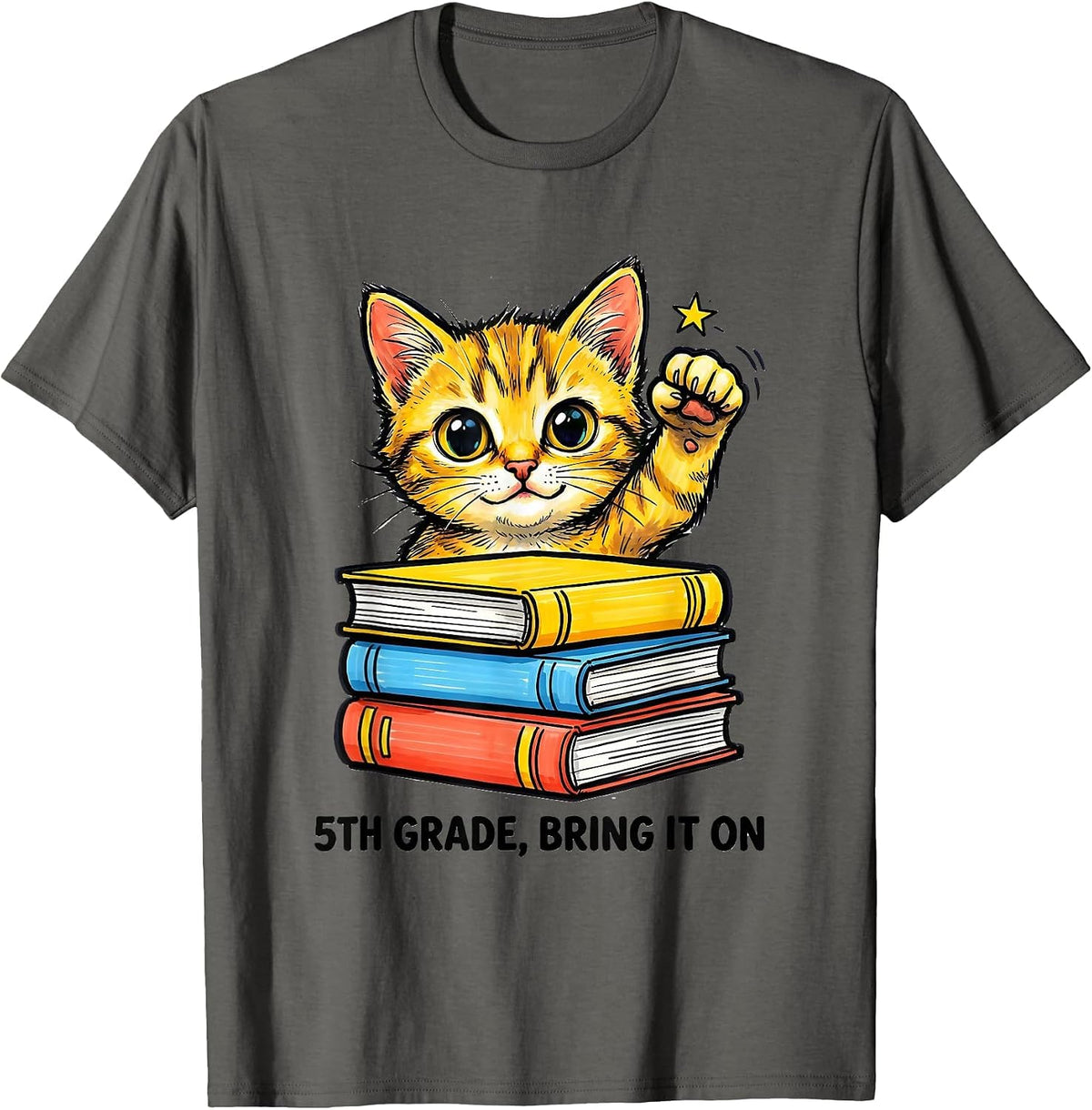 Men's 5th Grade Bring It On Cute Kitten Back To School Girls T-Shirt - Asphalt Grey