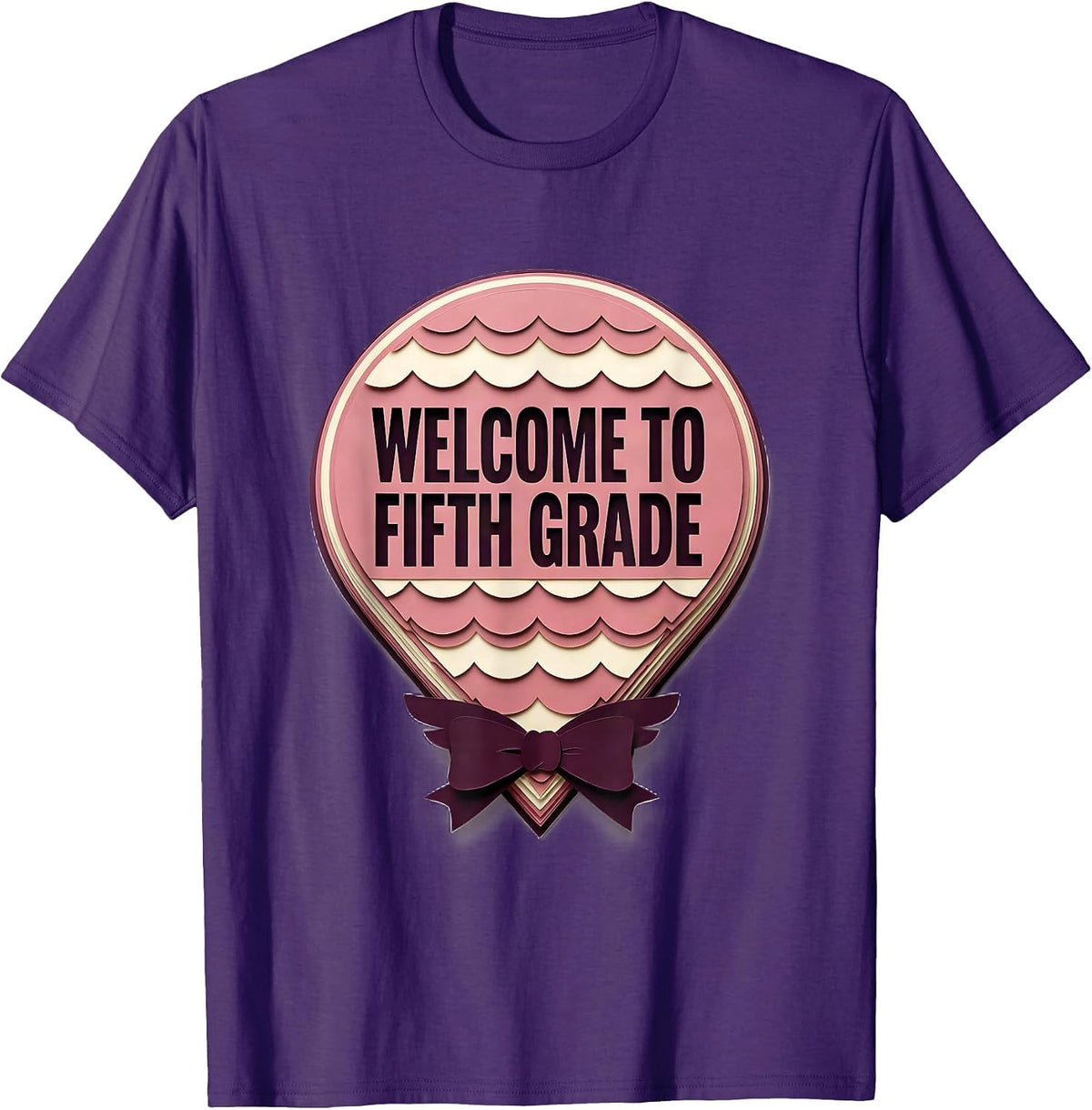 Welcome To Fifth Grade Coquette Bow Back To School Girl T-Shirt - Purple