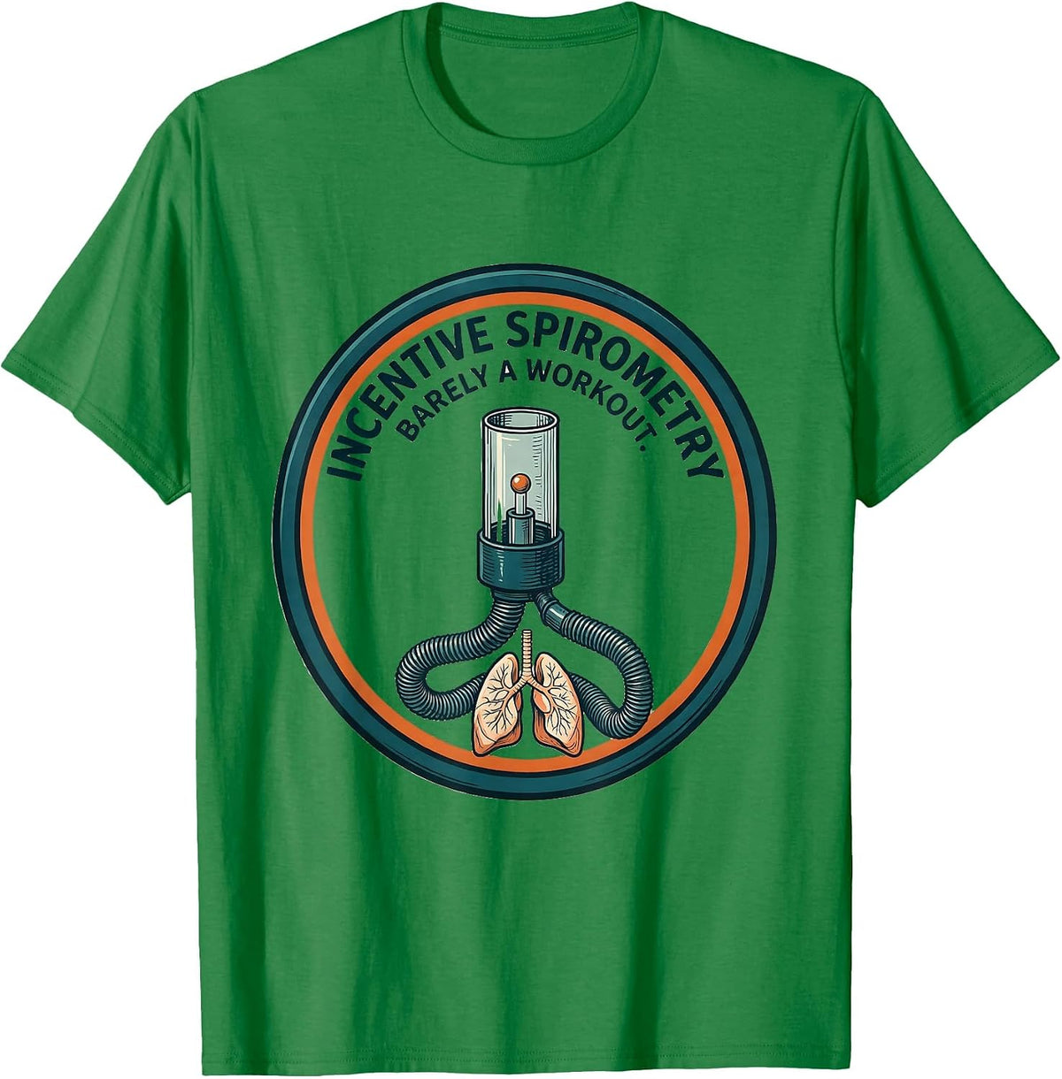 Men's Incentive Spirometry Barely a Workout Respiratory Therapist T-Shirt - Kelly Green
