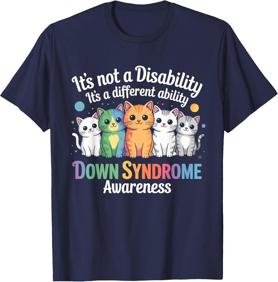 It's Not A Disability It's A Different Ability Down Syndrome T-Shirt - Navy Blue