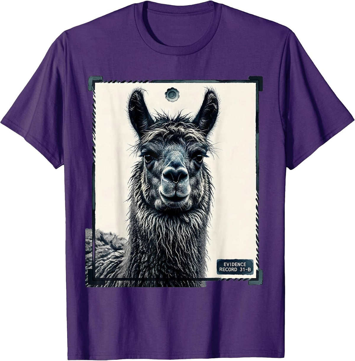 Evidence Record 31-B Funny Alpaca UFO Meme Humor Novelty T-Shirt - Purple