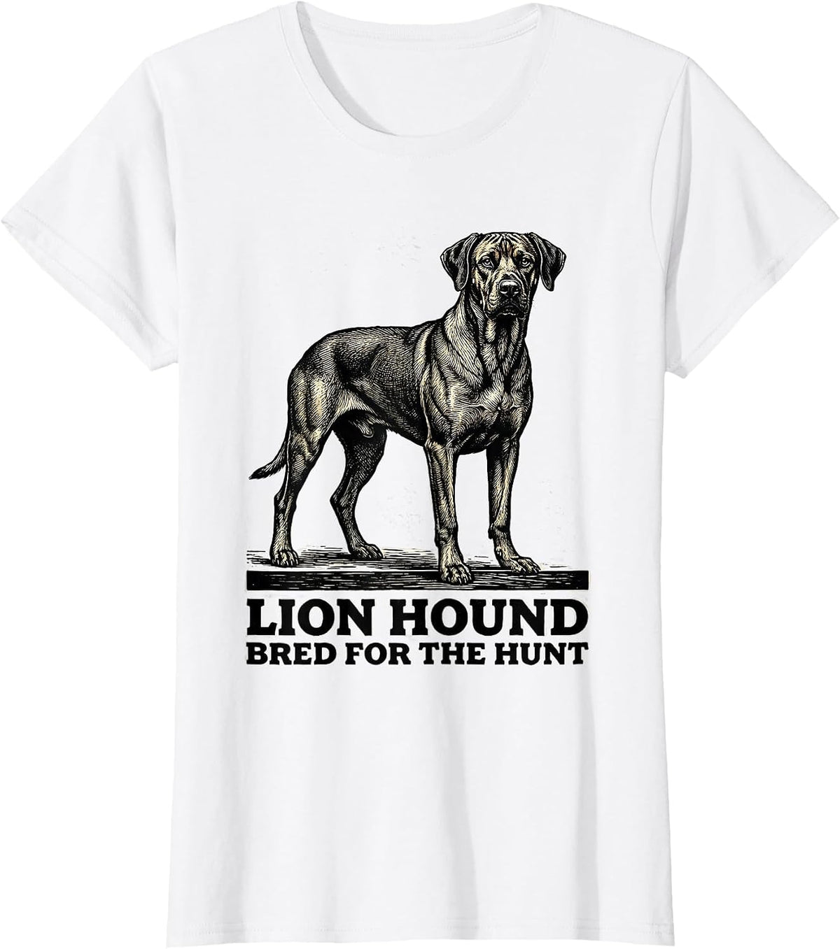 Lion Hound Bred For The Hunt Vintage Rhodesian Ridgeback Dog T-Shirt - White