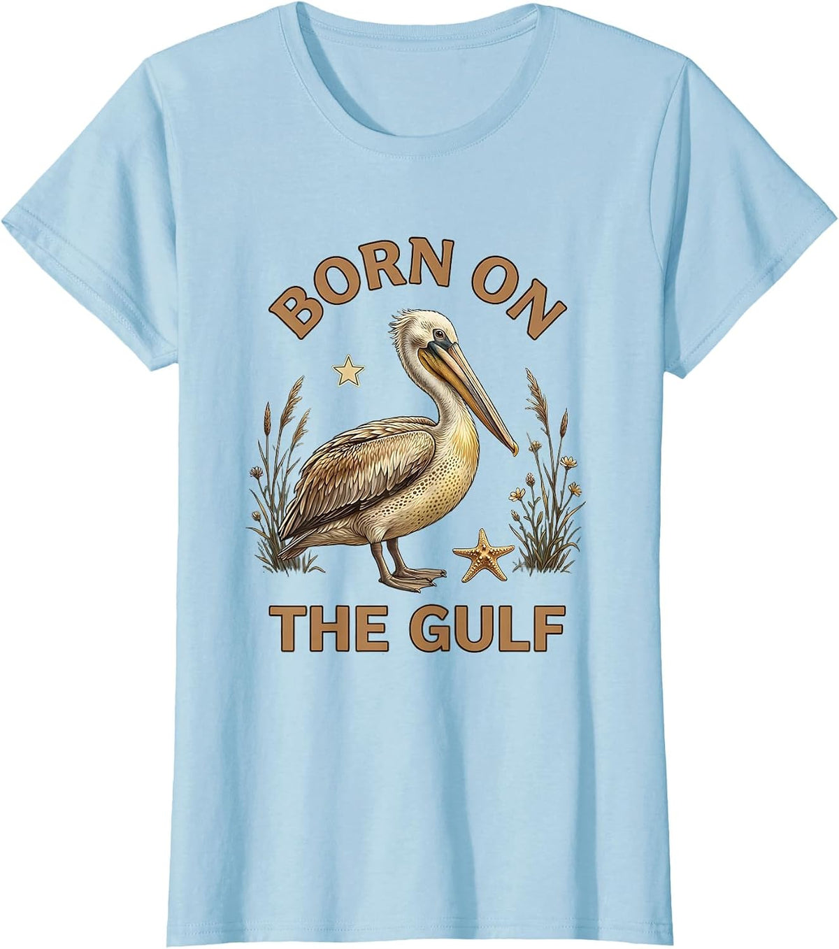 Born on the Gulf Coast Pride Design T-Shirt - Baby Blue