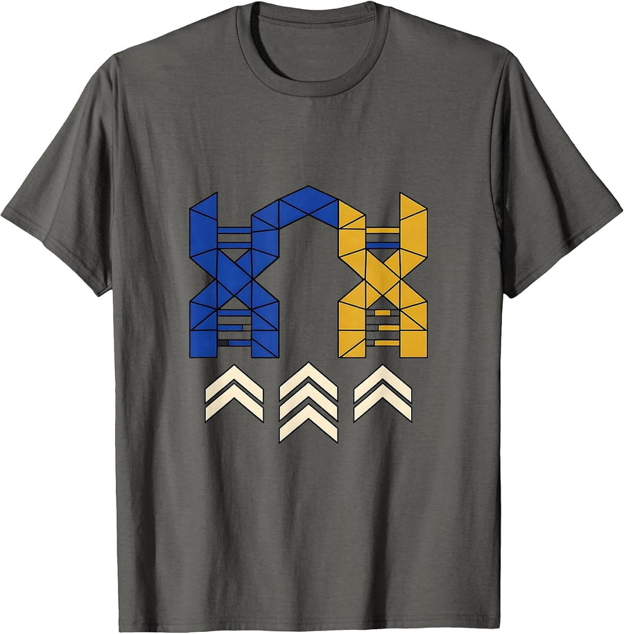 Chromosome Patchwork Quilt Block Down Syndrome Awareness T-Shirt - Asphalt Grey