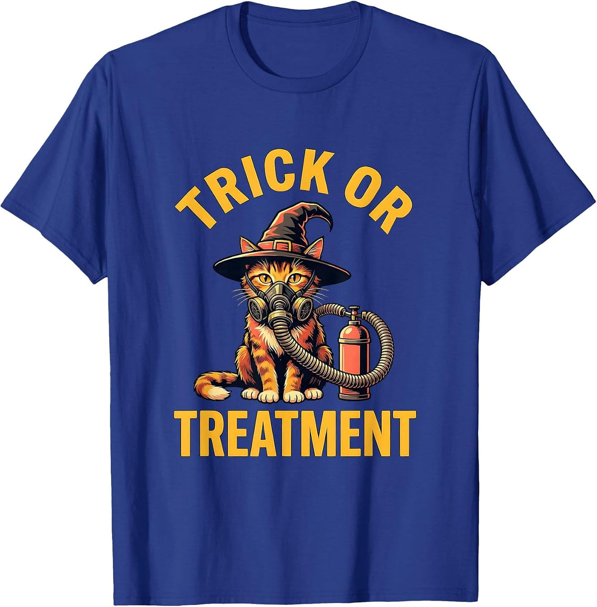 Men's Trick Or Treatment Flat Vector Respiratory Therapist T-Shirt - Royal Blue