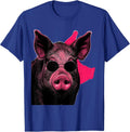 Oversized Pig Head Funny Farm Animal Lover Humor T-Shirt - Royal Blue