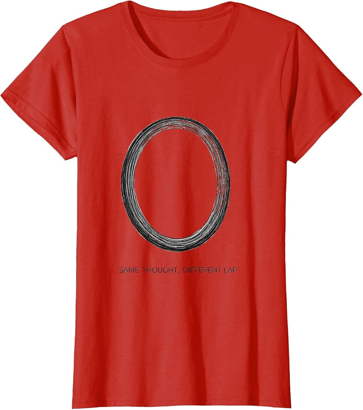 Women's Same Thought Different Lap Minimalist Mental Health T-Shirt - Red