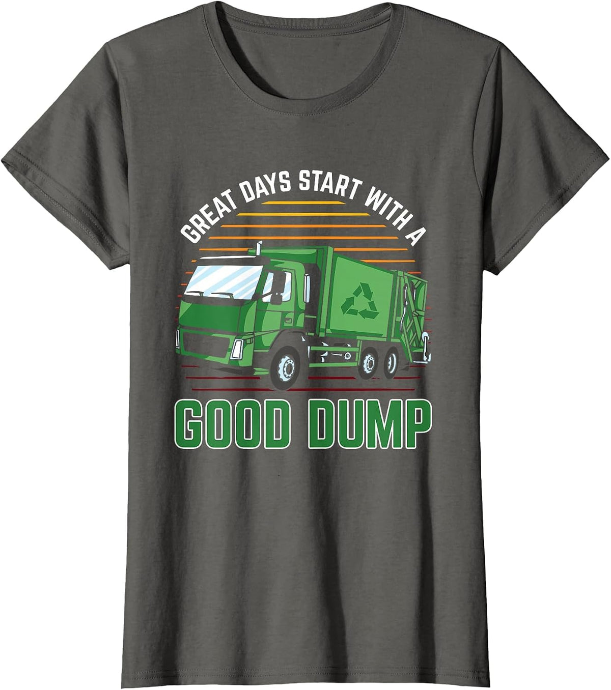 Trash Management Gear Men Great Days Start with A Good Dump T-Shirt - Asphalt Grey