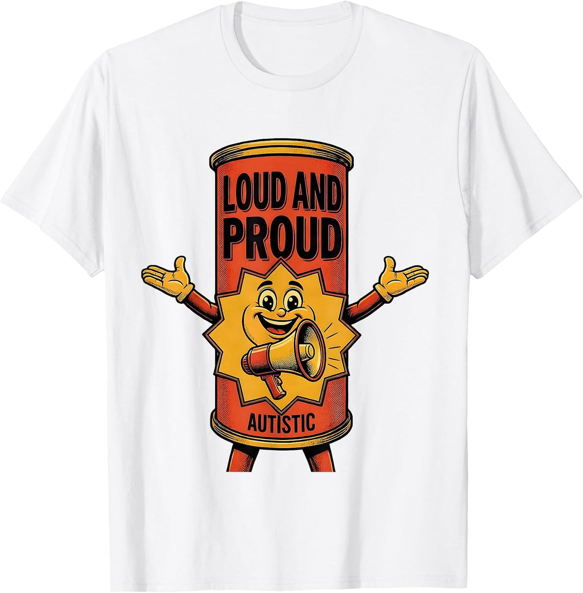 Men's Loud and Proud Autistic Awareness Design T-Shirt - White