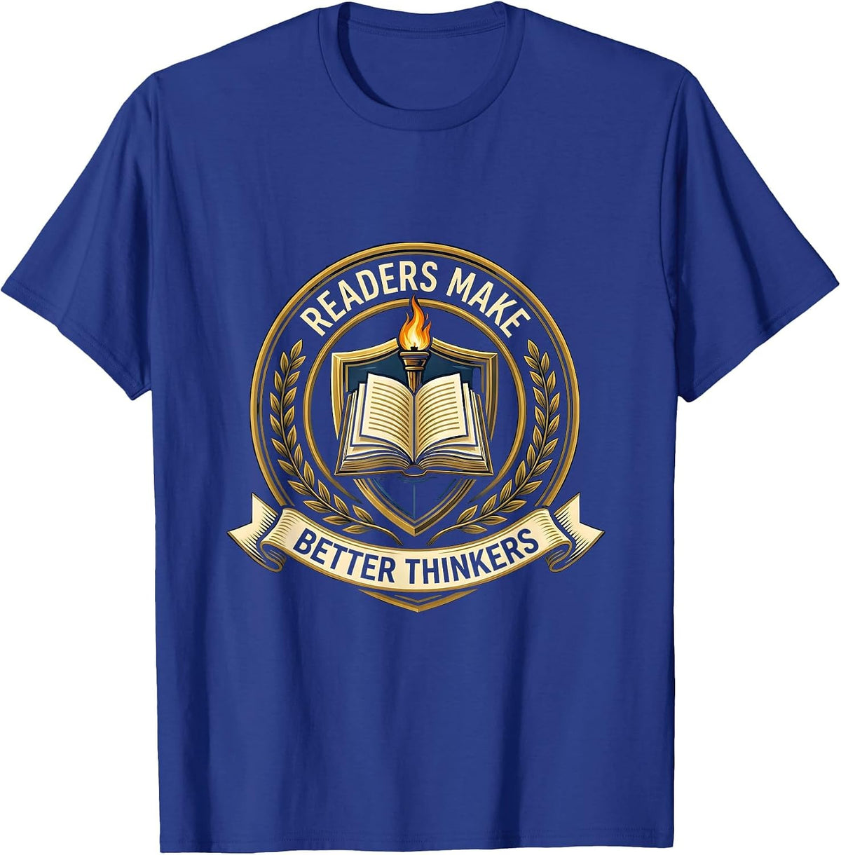 Men's Readers Make Better Thinkers Book Lover Design T-Shirt - Royal Blue