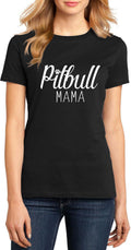 Pitbull Mama Dog Lover Pit Bull Pride Top Ringspun Cotton Tee Adult Men Women - Ladies Crew Black