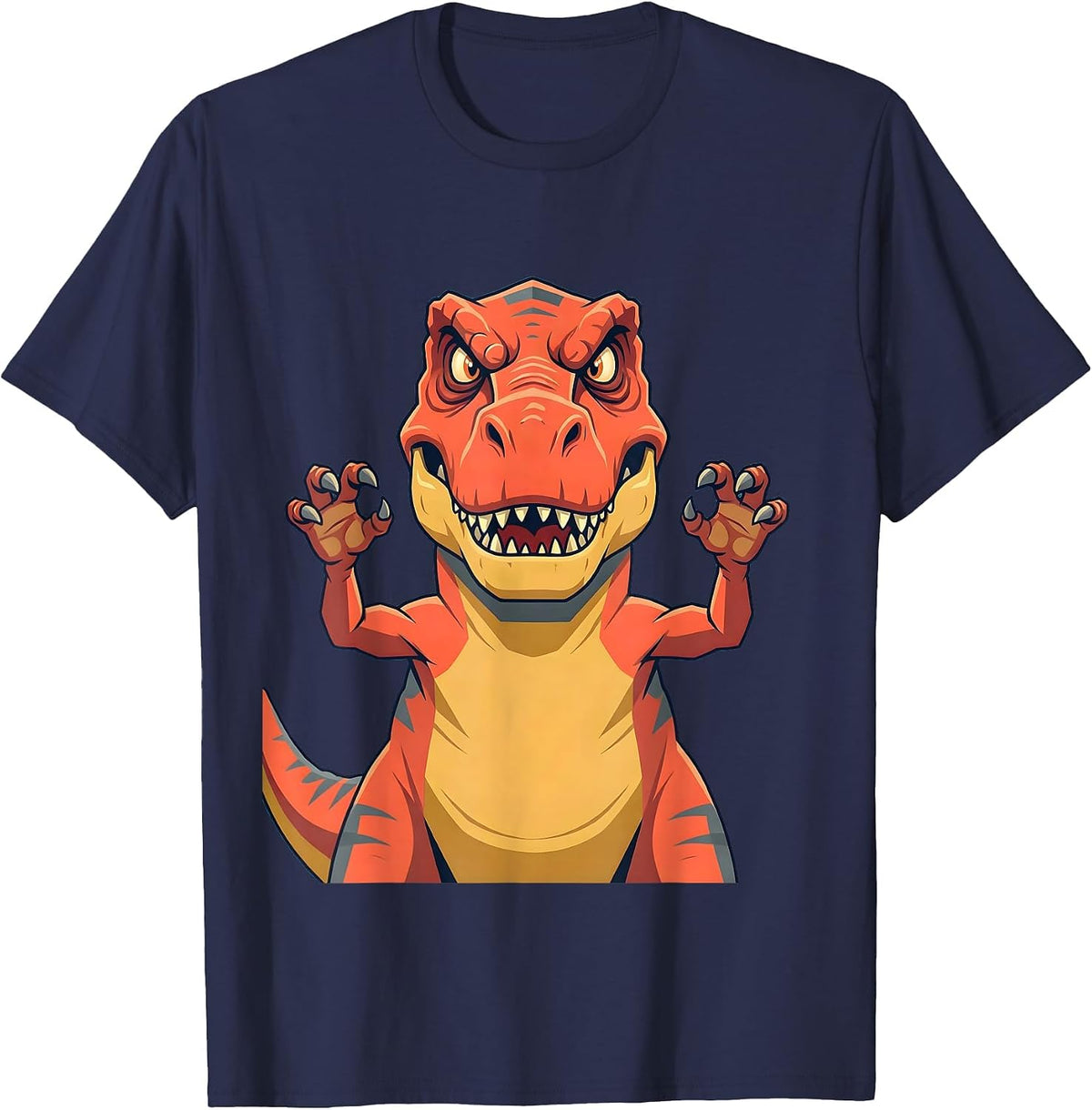 Funny T-Rex Arms Too Short To Clap Dinosaur T-Shirt - Navy Blue