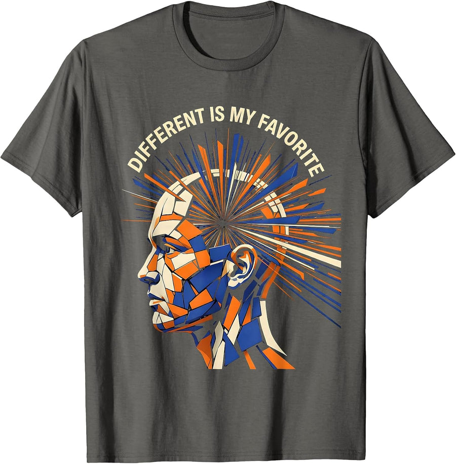 Different Is My Favorite Special Education Design T-Shirt - Asphalt Grey
