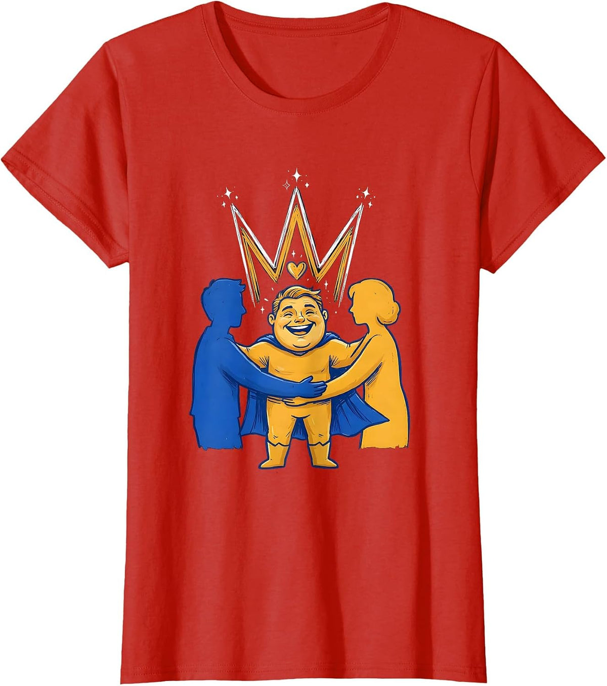 Women's Proud Family Support Down Syndrome Awareness Heartfelt T-Shirt - Red