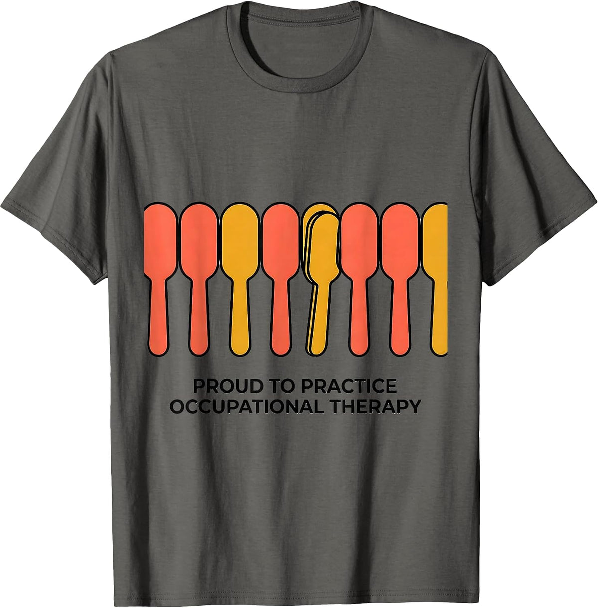 Proud To Practice Occupational Therapy Geometric OT Humor T-Shirt - Asphalt Grey