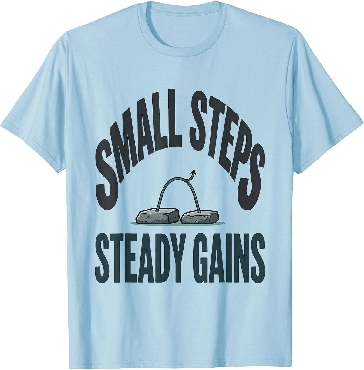 Men's Small Steps Steady Gains Occupational Therapy Physical T-Shirt - Baby Blue