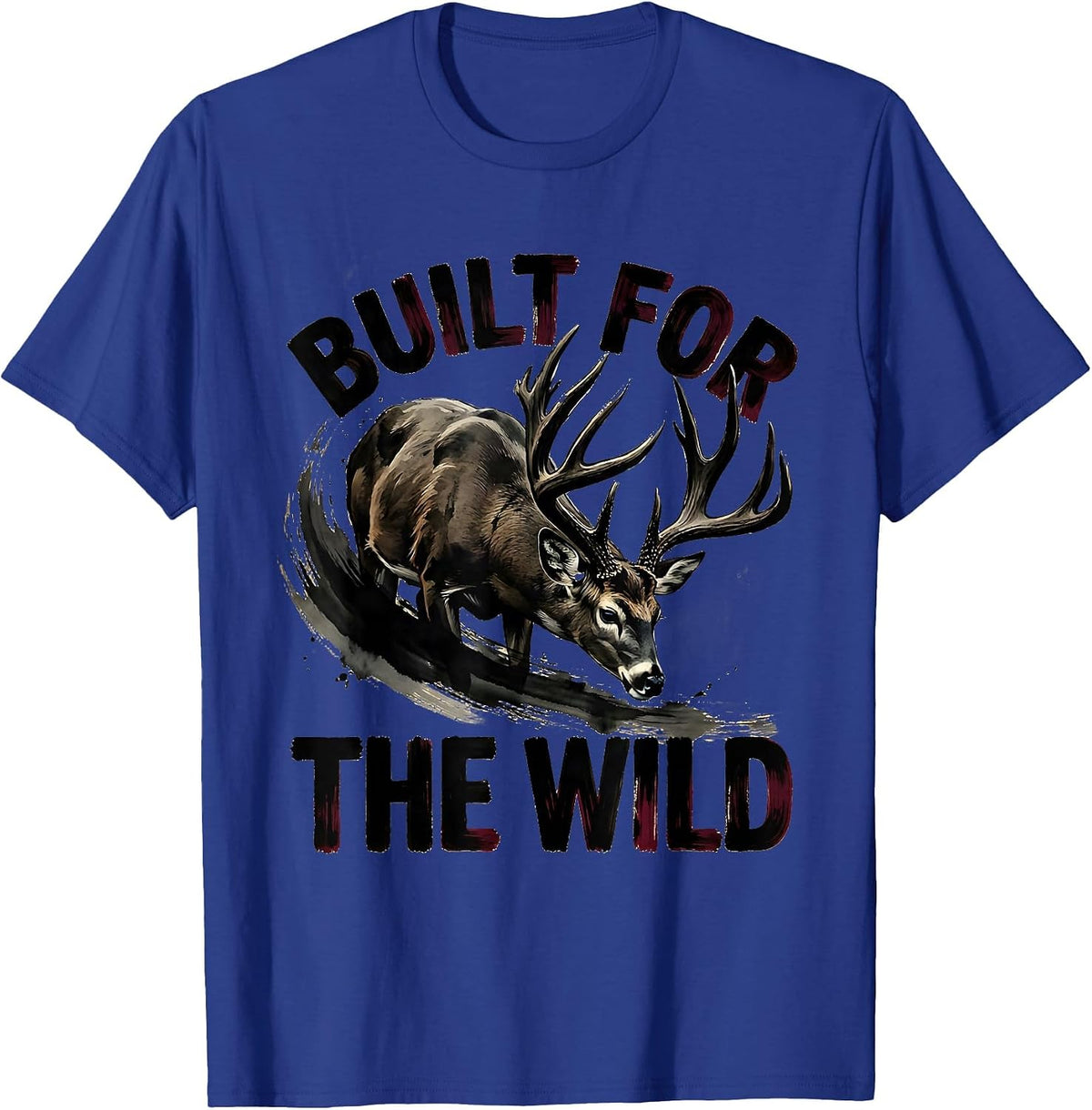 Men's Built for the Wild Hunting Graphic Design T-Shirt - Royal Blue