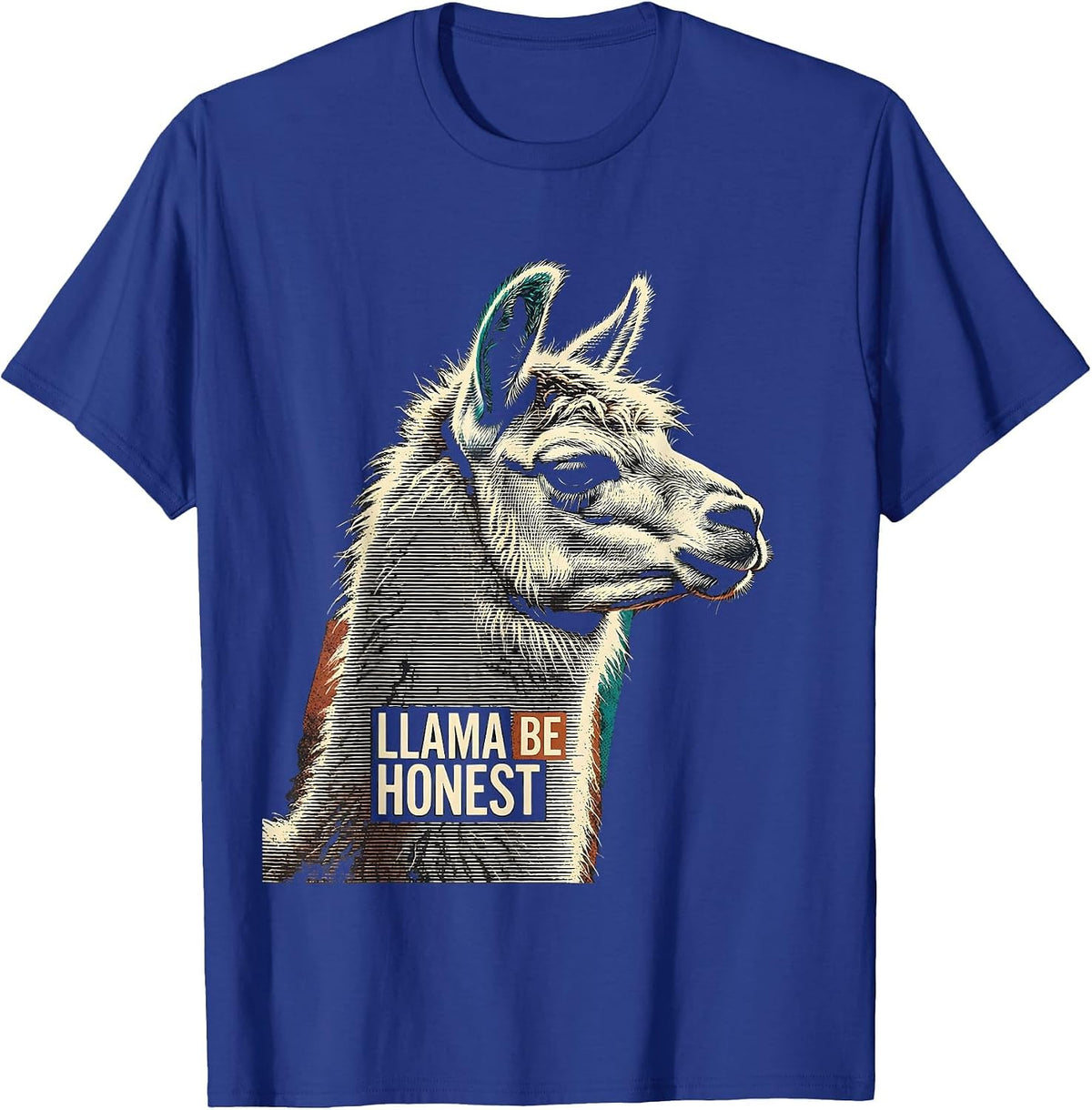 Men's Llama Be Honest Funny Llama Lover Animal Humor T-Shirt - Royal Blue