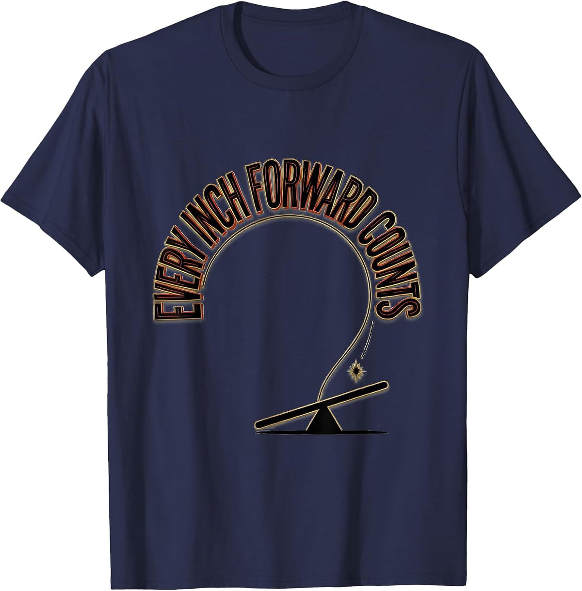 Every Inch Forward Counts Occupational Therapy Physical T-Shirt - Navy Blue
