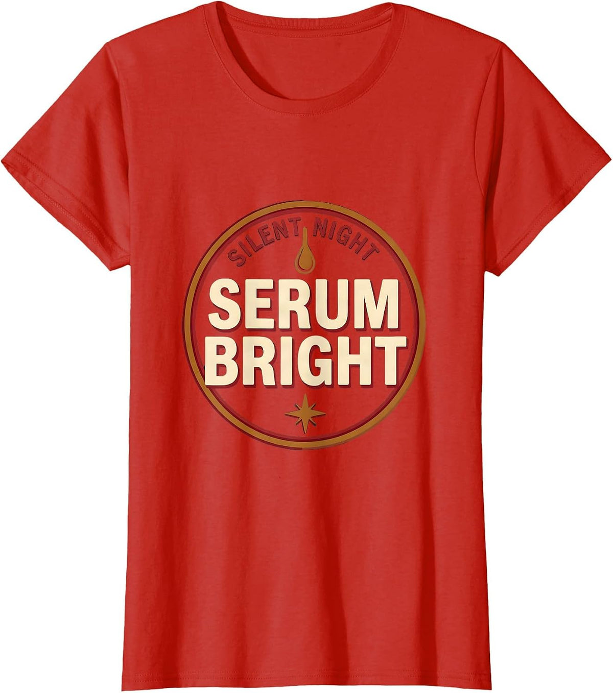 Women's Silent Night Serum Bright Funny Esthetician Dermatology T-Shirt - Red