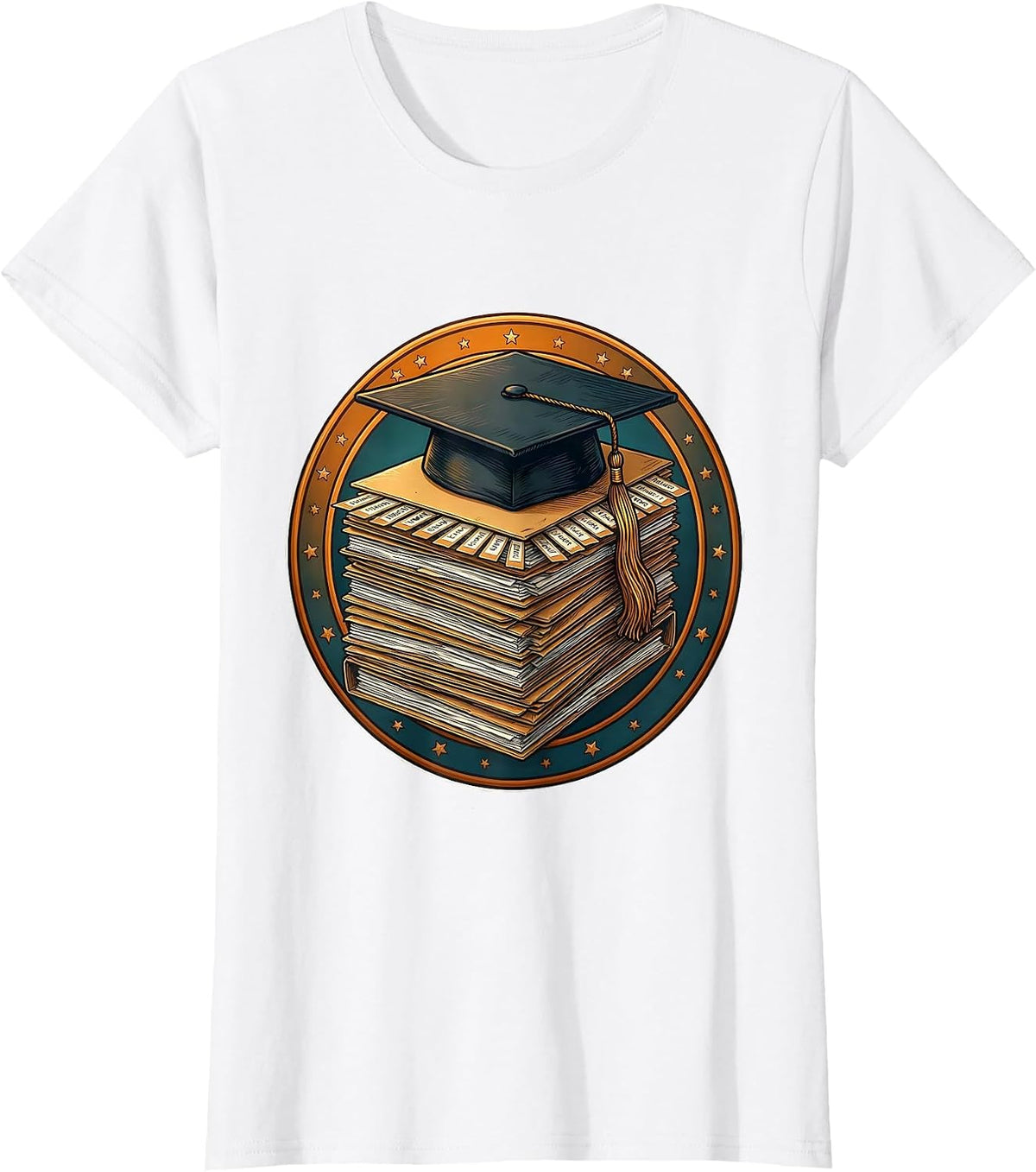 Sped Teacher Graduation Cap IEP Stack Gift T-Shirt - White
