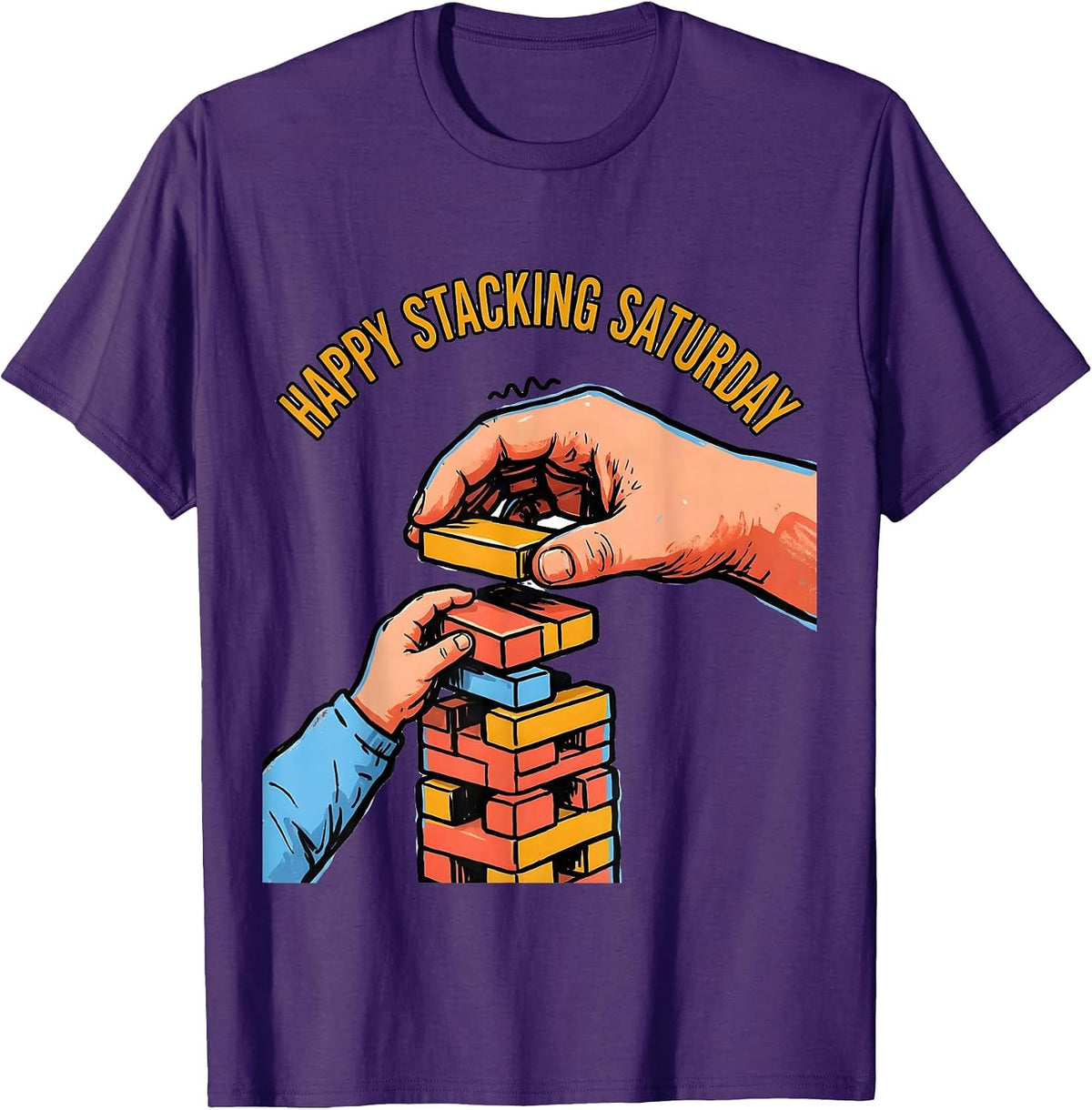 Happy Stacking Saturday Occupational Therapy OT Assistant T-Shirt - Purple