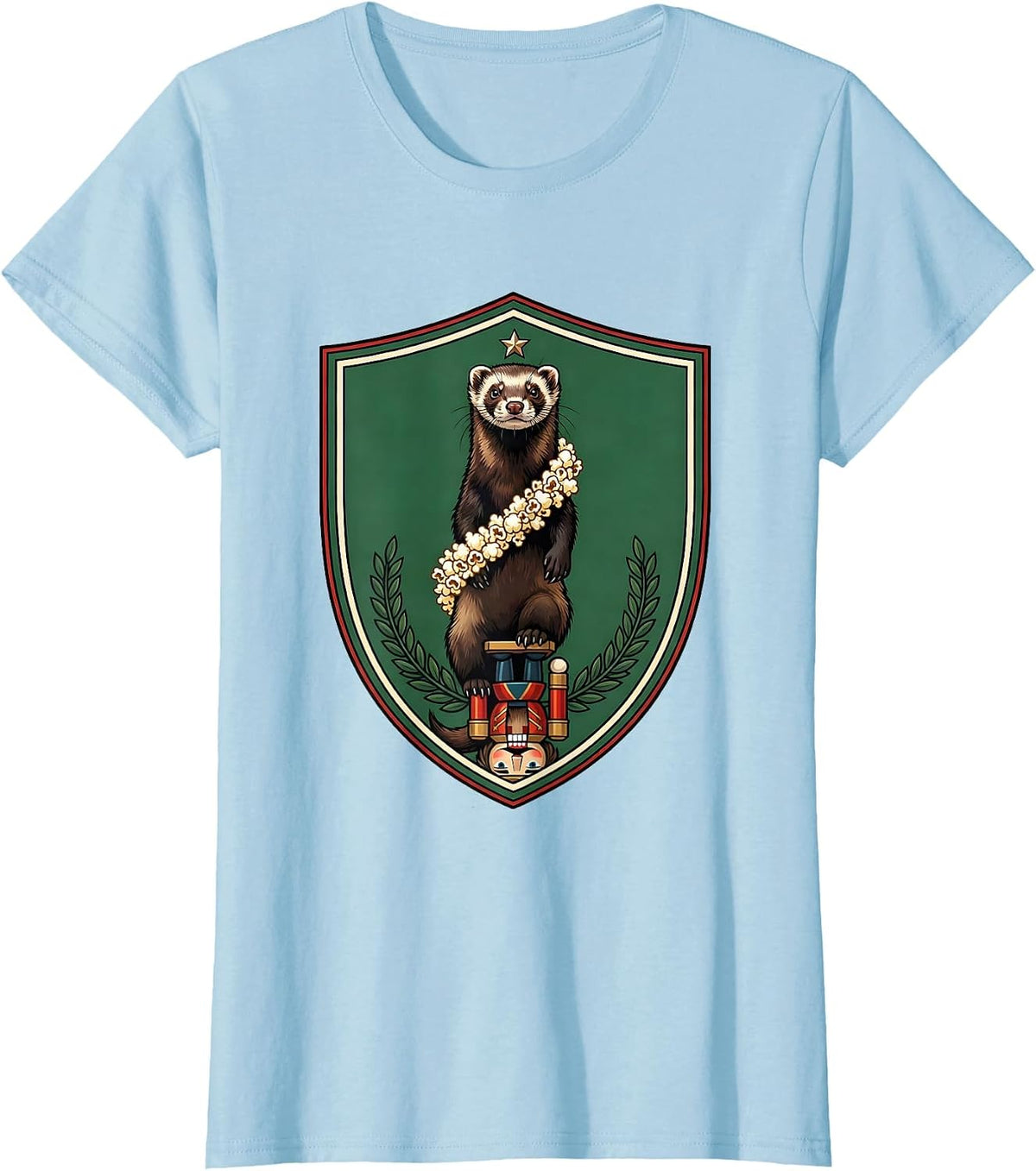 Ferret Crest Emblem Funny Ferret Lover Gift T-Shirt - Baby Blue