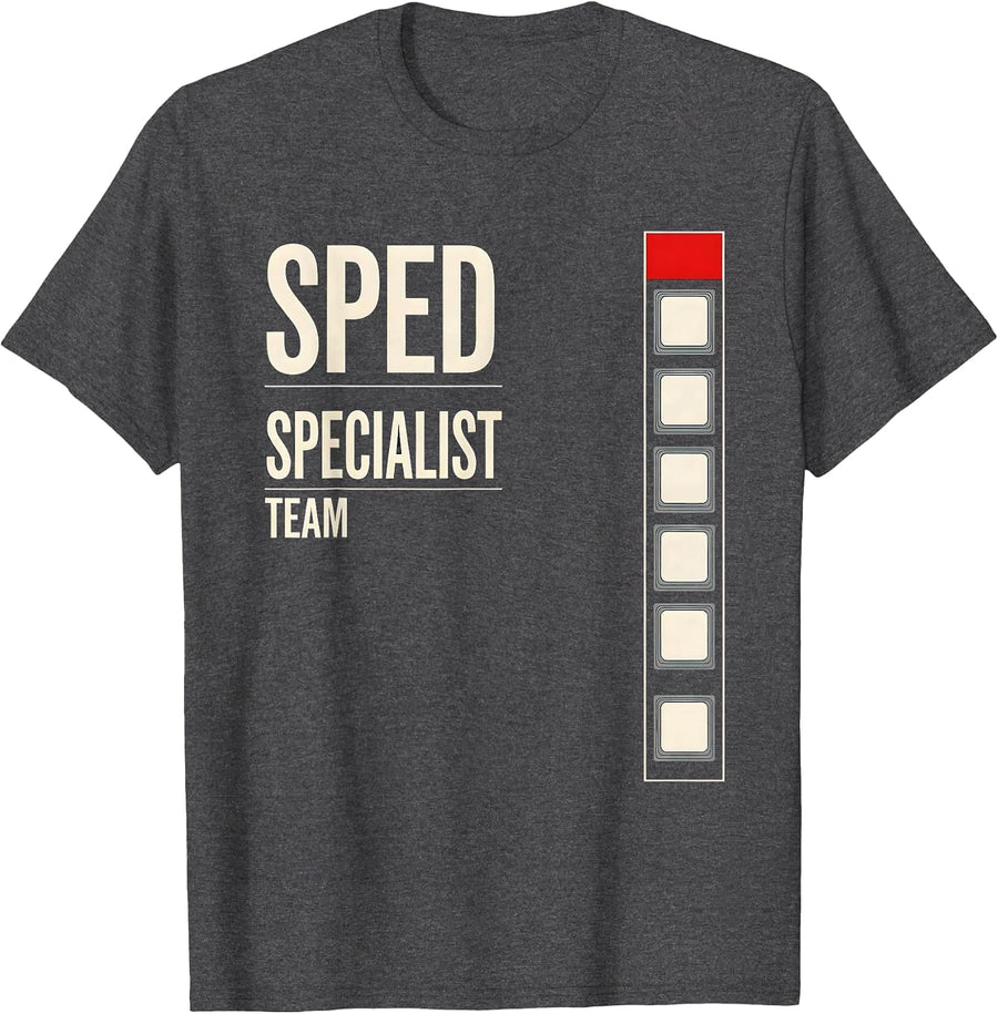 Men's SPED Specialist Team Retro Special Education Teacher Squad T-Shirt - Dark Heather Grey