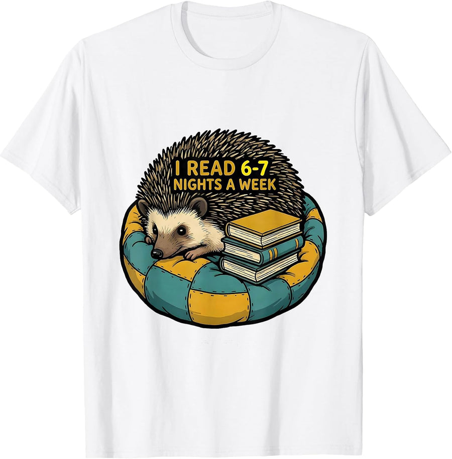 Men's I Read 6-7 Nights A Week Funny Book Lover Teacher Humor T-Shirt - White