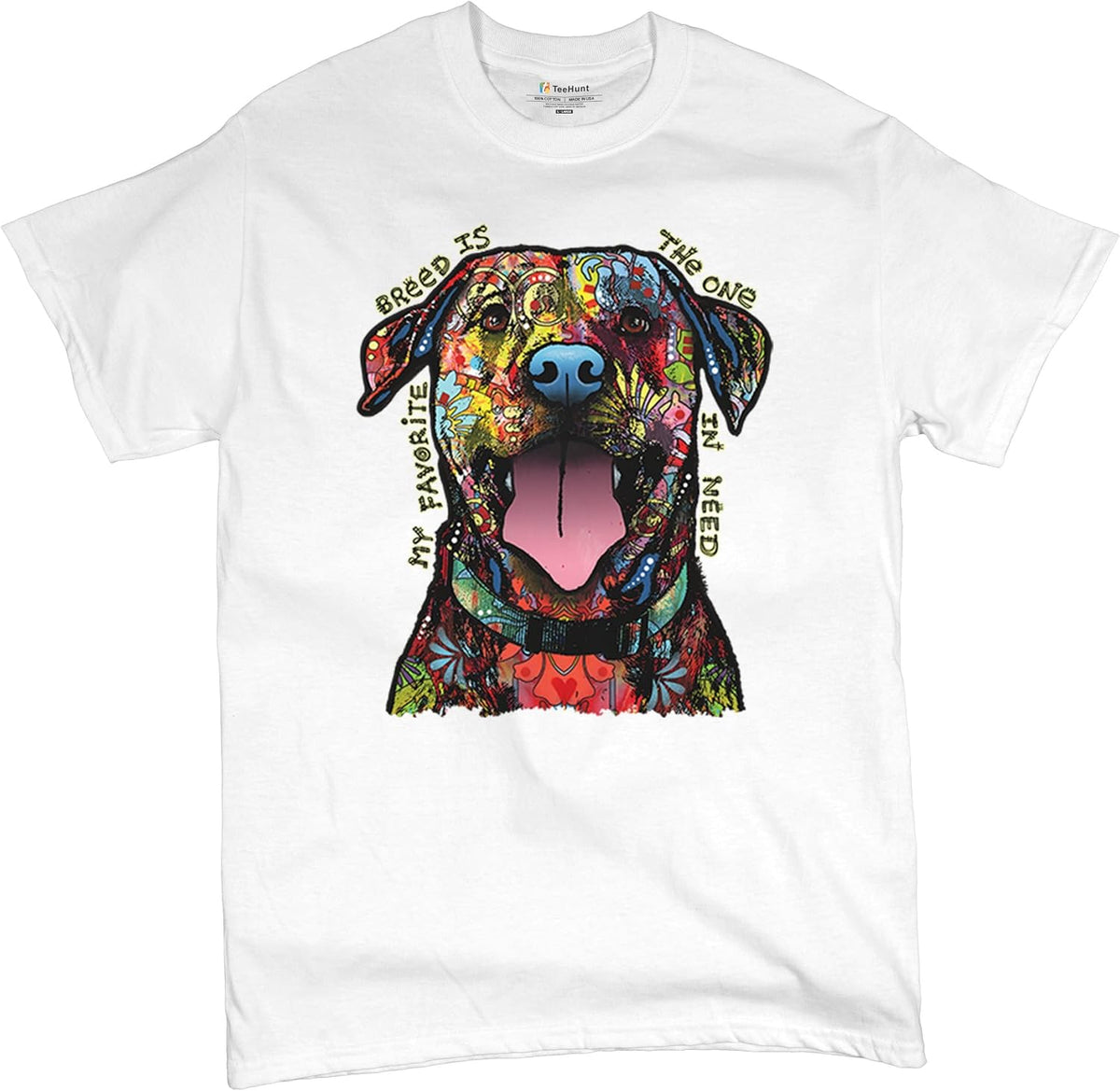 My Favorite Breed is The One in Need T-Shirt Dean Russo Dog Men's Tee - White