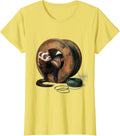 Ferret Through Spool Vintage Ferret Lover Gift T-Shirt - Lemon Yellow