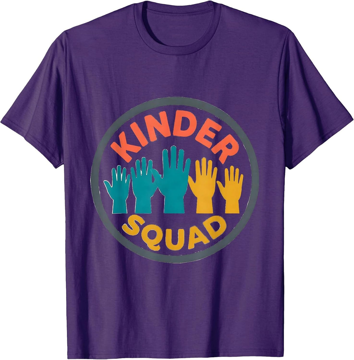 Kinder Squad Funny Preschool Teacher Back To School Crew T-Shirt - Purple
