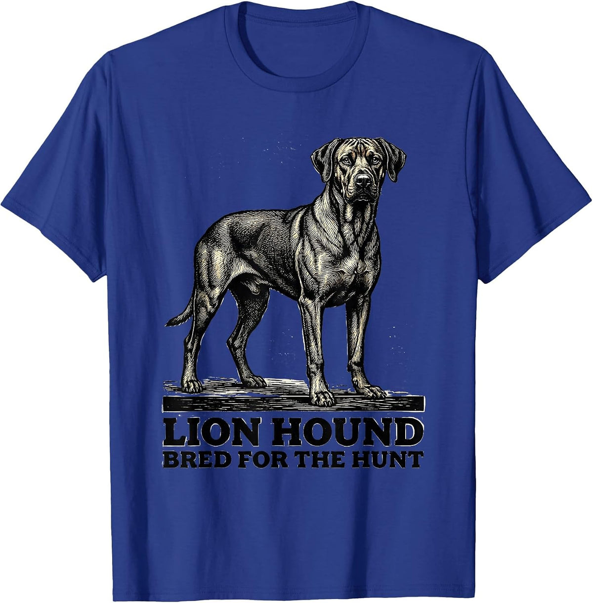Lion Hound Bred For The Hunt Vintage Rhodesian Ridgeback Dog T-Shirt - Royal Blue