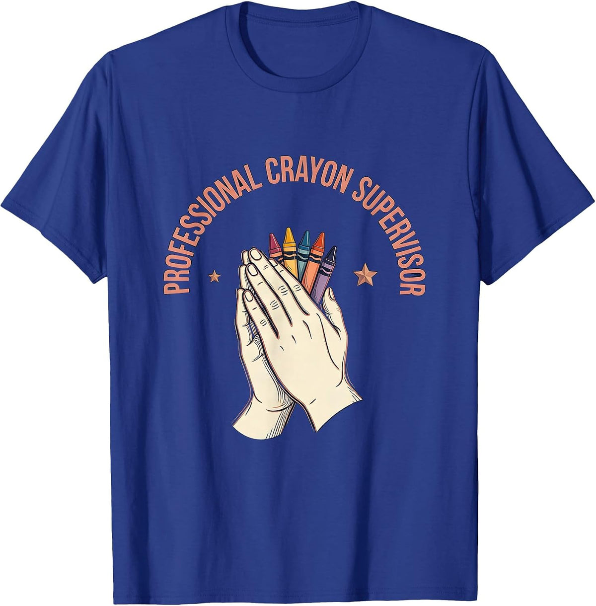 Men's Professional Crayon Supervisor Preschool Teacher T-Shirt - Royal Blue