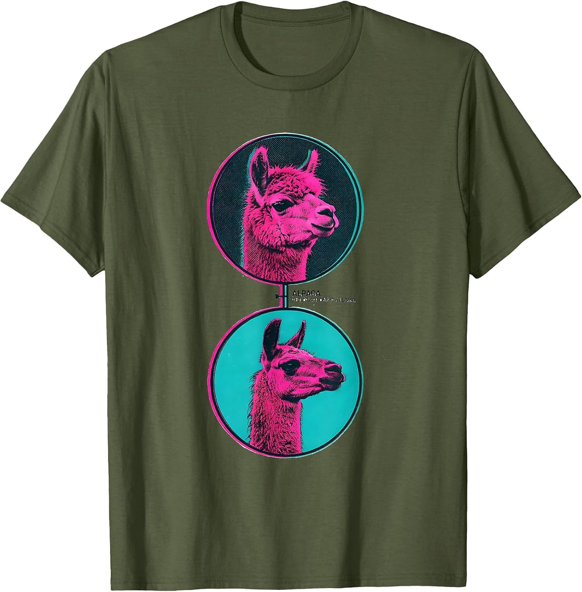 Alpaca The Other One's A Llama Funny Alpaca Lover Men Humor T-Shirt - Olive Green