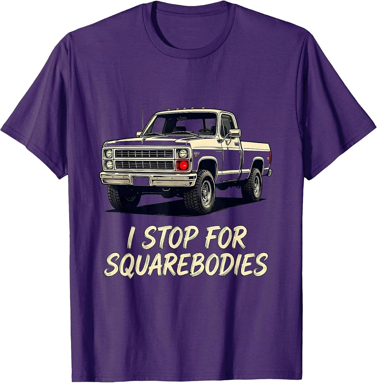 I Stop For Squarebodies Funny Truck Driver Pickup Enthusiast T-Shirt - Purple