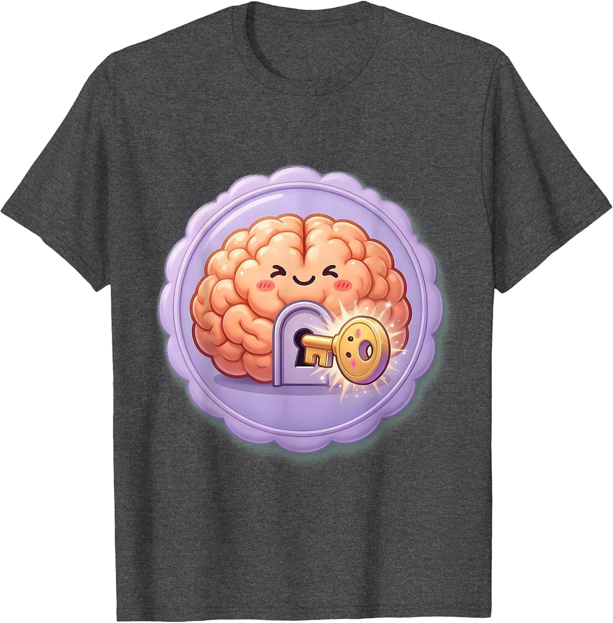 Unlocking the Mind Special Education Teacher Gift T-Shirt - Dark Heather Grey