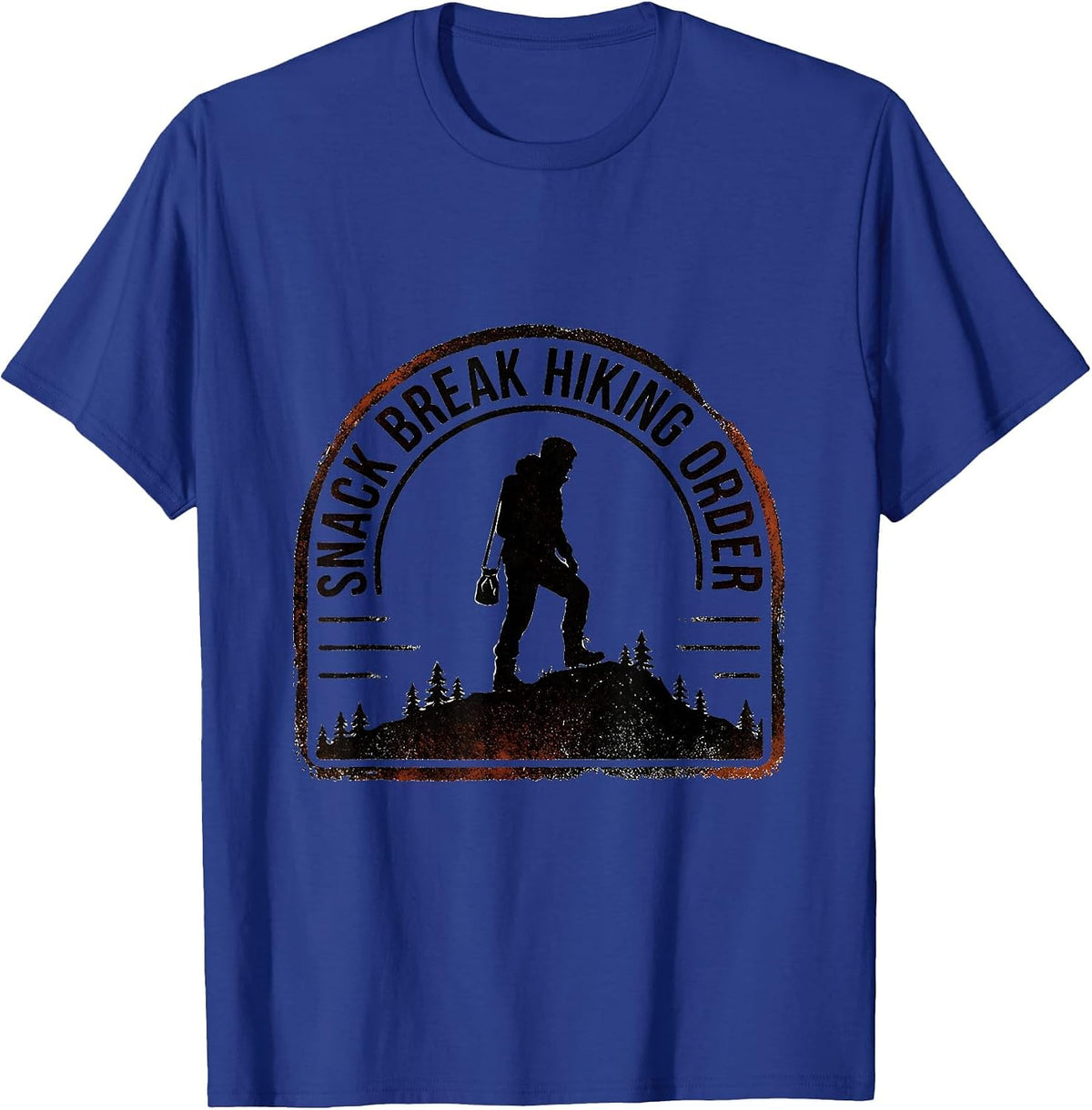 Men's Snack Break Hiking Order Funny Hiker Outdoor Humor T-Shirt - Royal Blue