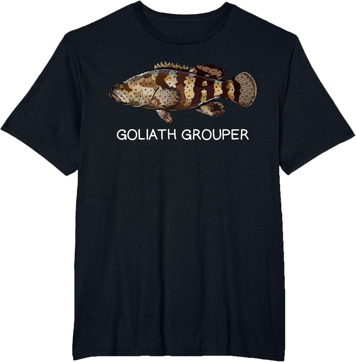 Goliath Grouper Saltwater Game Fish T-Shirt - Black