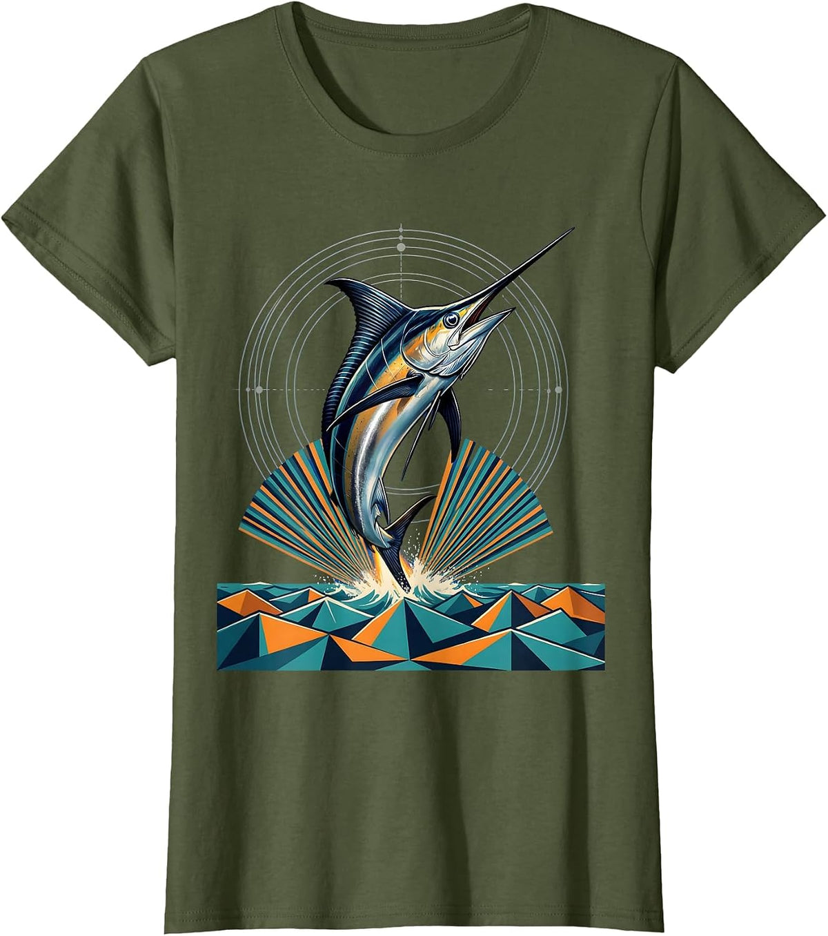 Women's Gulf of America Mahi-Mahi Explosion Graphic T-Shirt - Olive Green