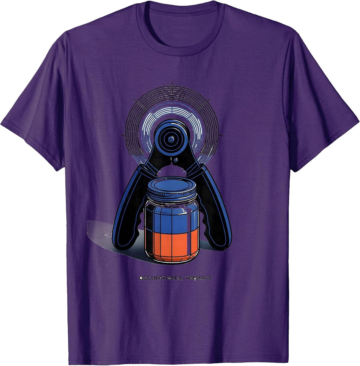 Occupational Therapy Retro Geometric Adaptive Jar Opener T-Shirt - Purple