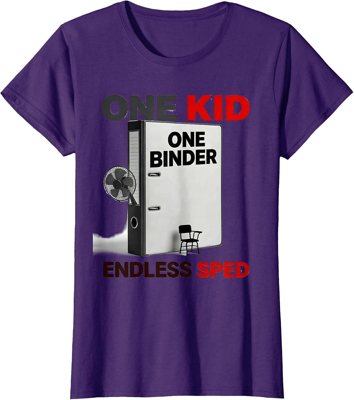 Women's One Kid One Binder Endless SPED Special Education Teacher T-Shirt - Purple