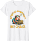 Women's Certified Overnight Hay Courier Funny Guinea Pig Owner Cavy T-Shirt - White