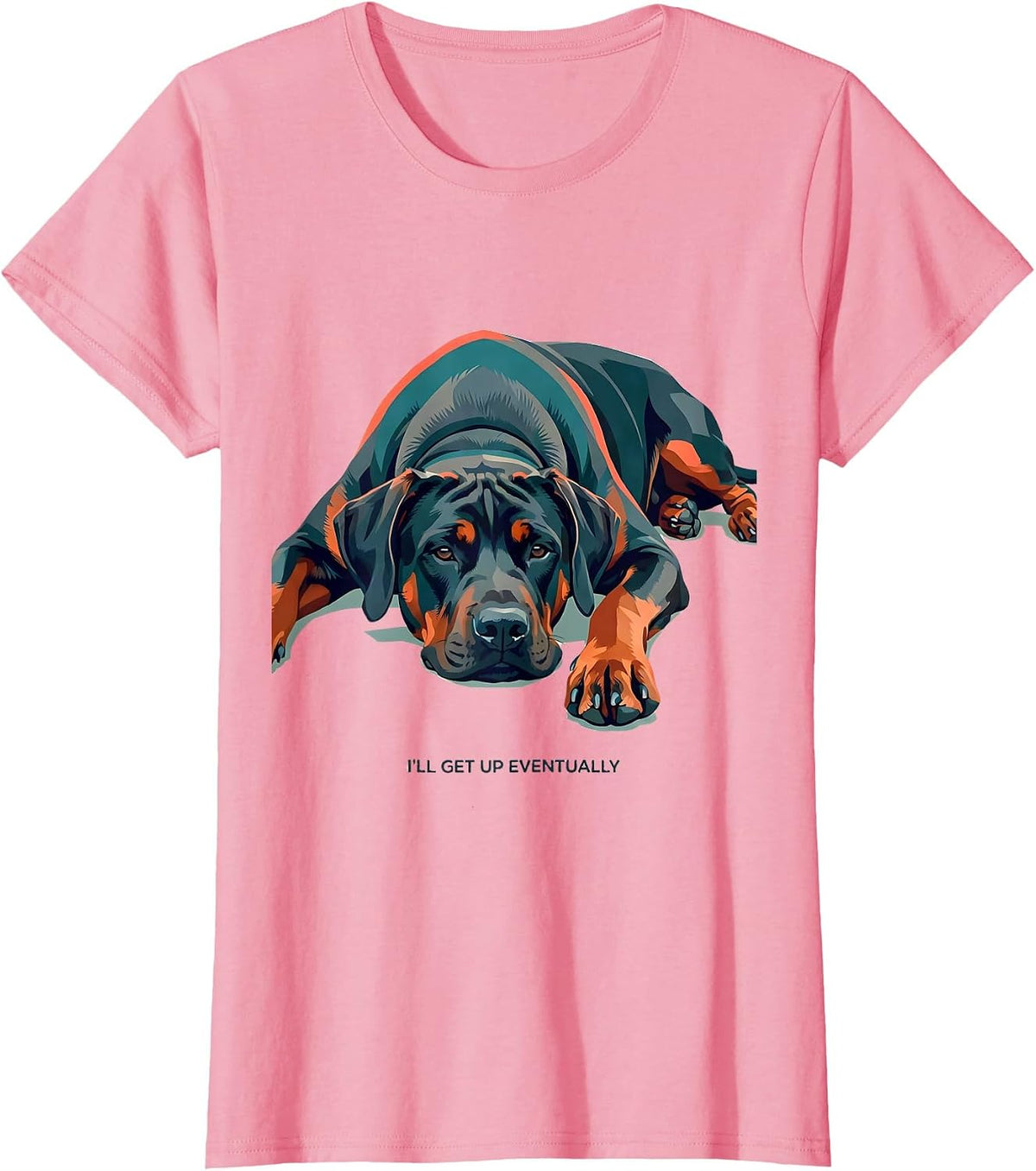 Women's I’ll Get Up Eventually Rhodesian Ridgeback Dog Lover Humor T-Shirt - Pink