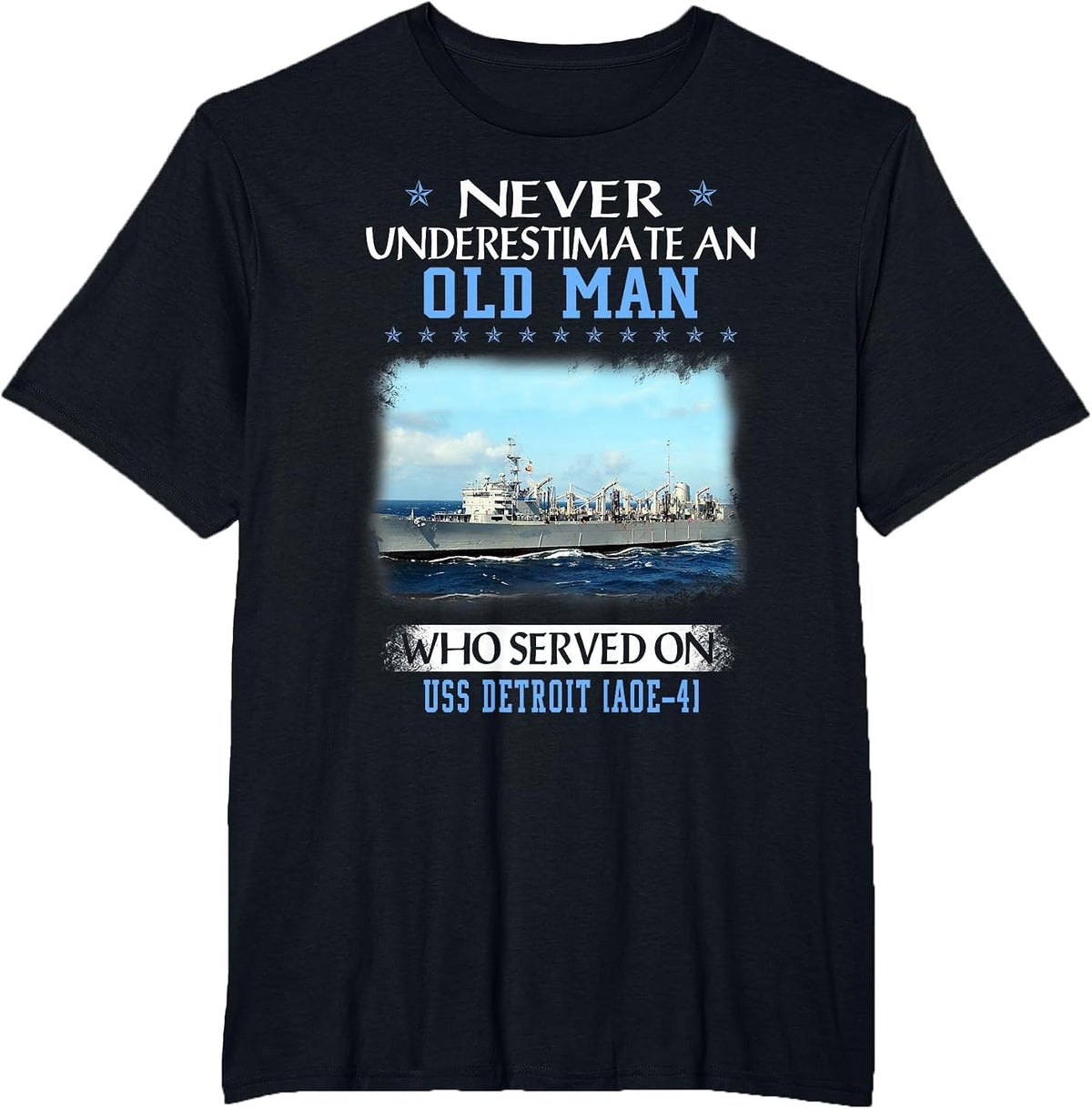 USS Detroit AOE-4 Veterans Day Father Day T-Shirt - Black
