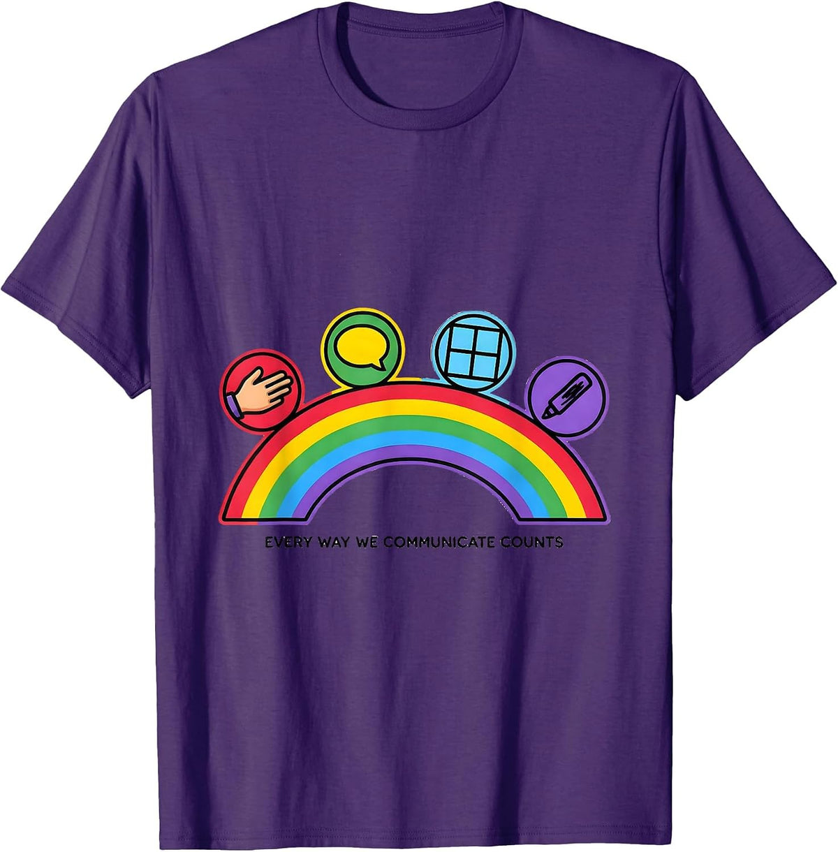 Men's Every Way We Communicate Counts Special Education Teacher T-Shirt - Purple