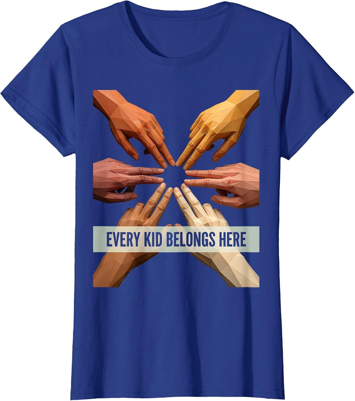 Women's Every Kid Belongs Here Special Education Design T-Shirt - Royal Blue