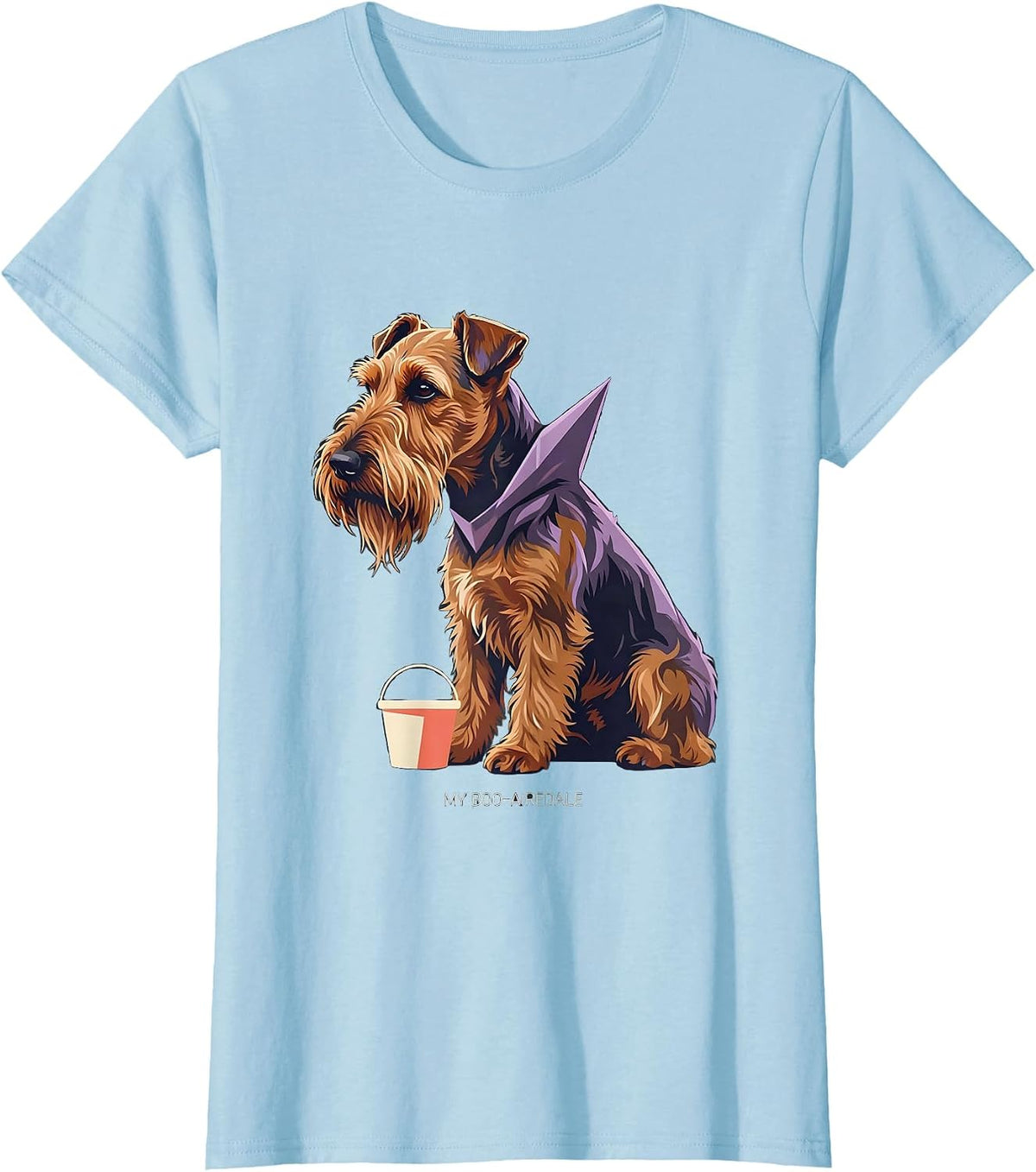 Women's My Boo-Airedale Funny Airedale Terrier Dog Lover Halloween T-Shirt - Baby Blue