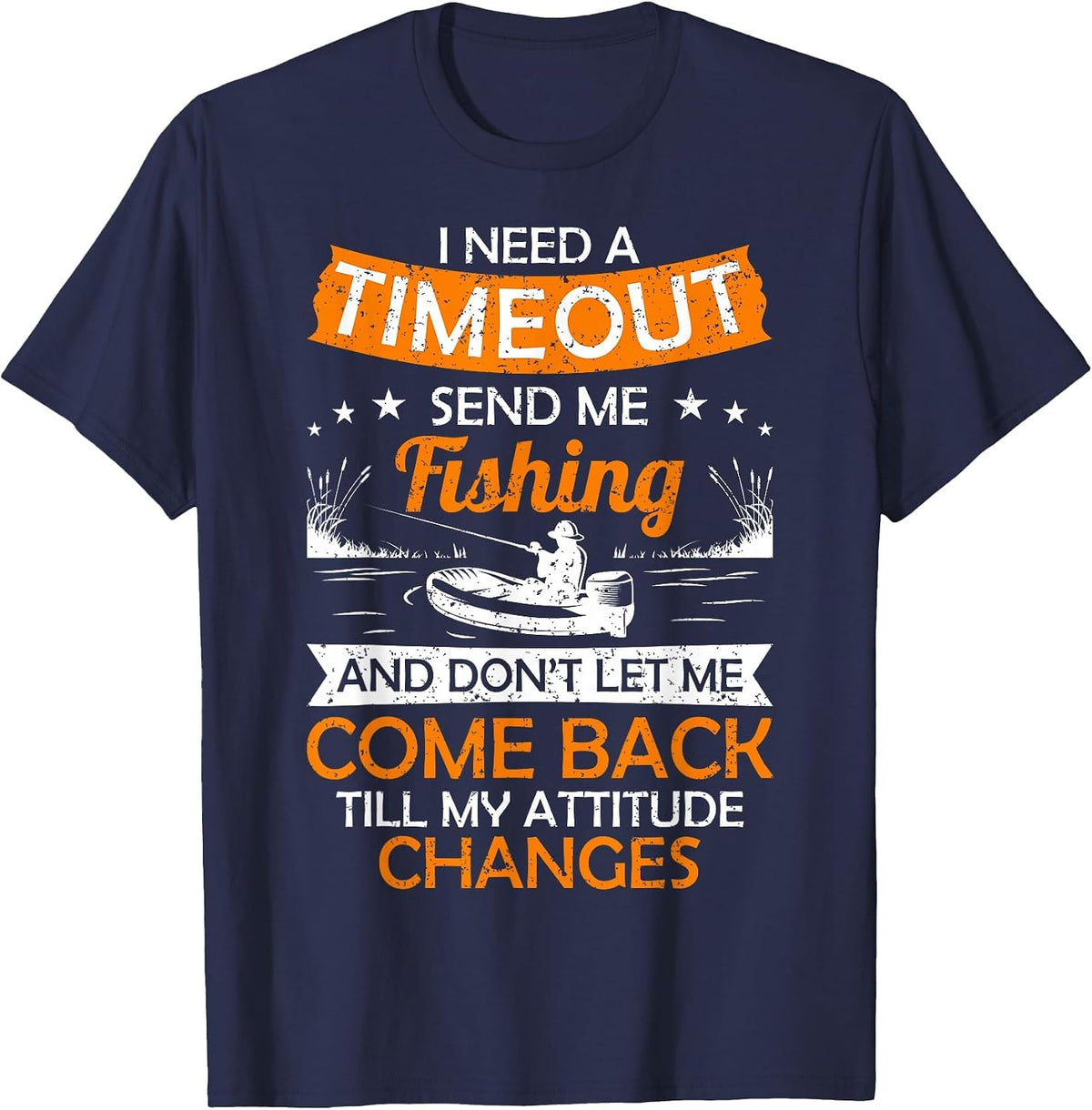 I Need a Break Send me Urkomi While Fishing T-Shirt - Navy Blue